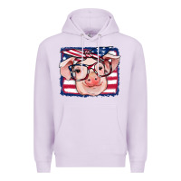 Lilac american flag pig Premium Hoodie - RanaPortraitStore