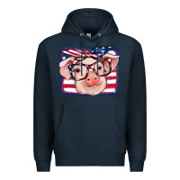 Navy american flag pig Premium Hoodie - RanaPortraitStore