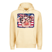 Pina Colada american flag pig Premium Hoodie - RanaPortraitStore