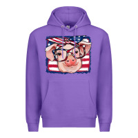 Purple american flag pig Premium Hoodie - RanaPortraitStore