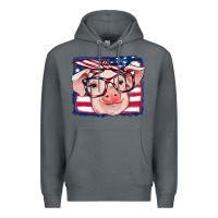 Rock american flag pig Premium Hoodie - RanaPortraitStore