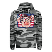 Slate Camo american flag pig Premium Hoodie - RanaPortraitStore