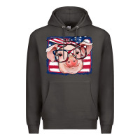 Smoke american flag pig Premium Hoodie - RanaPortraitStore