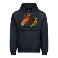 Navy just a girl who loves horses Urban Hoodie - RanaPortraitStore