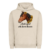 Pigment French Oak just a girl who loves horses Urban Hoodie - RanaPortraitStore