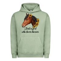 Pigment Oil Green just a girl who loves horses Urban Hoodie - RanaPortraitStore