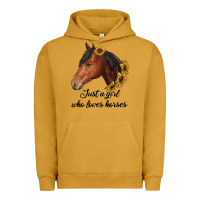Pigment Peanut Butter just a girl who loves horses Urban Hoodie - RanaPortraitStore