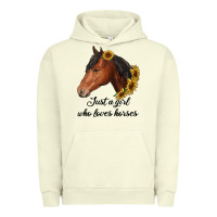 Pigment Pistachio just a girl who loves horses Urban Hoodie - RanaPortraitStore