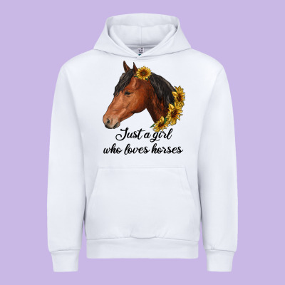 Just A Girl Who Loves Horses Urban Hoodie Designed By Ranaportraitstore