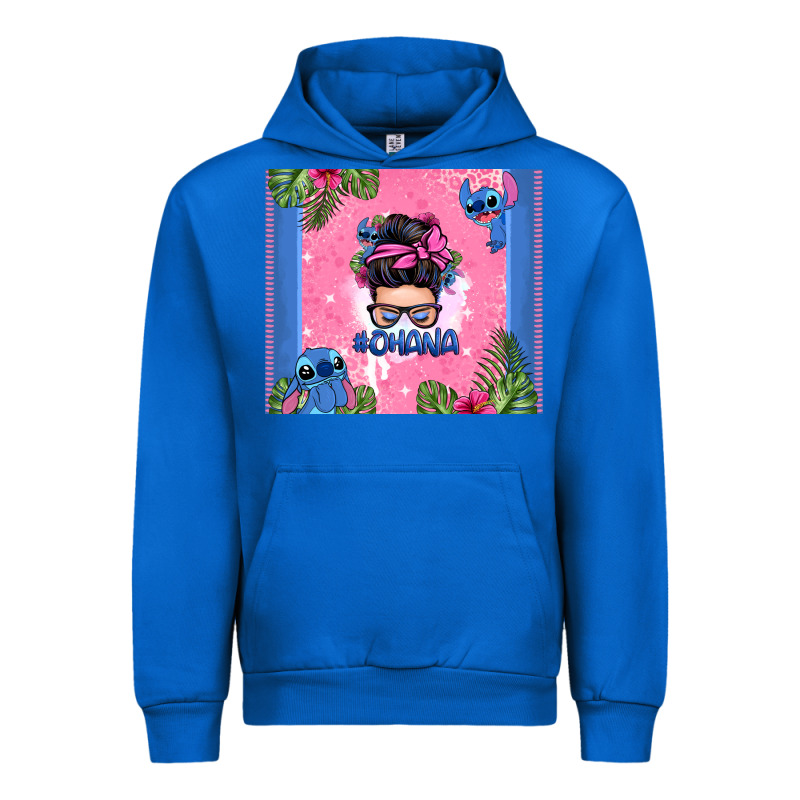 Ohana Stitch Messy Bun Urban Hoodie by Zillion Design Studio | Teevron