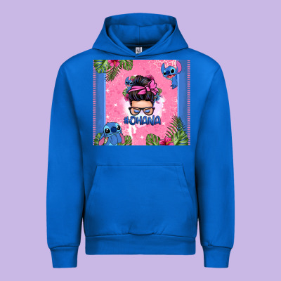 Ohana Stitch Messy Bun Urban Hoodie Designed By Zillion Design Studio