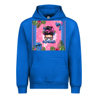 Cobalt ohana stitch messy bun Urban Hoodie - Zillion Design Studio