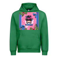 Emerald ohana stitch messy bun Urban Hoodie - Zillion Design Studio