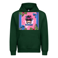 Forest Green ohana stitch messy bun Urban Hoodie - Zillion Design Studio