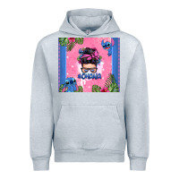 Heather Grey ohana stitch messy bun Urban Hoodie - Zillion Design Studio