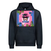 Navy ohana stitch messy bun Urban Hoodie - Zillion Design Studio