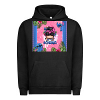 Pigment Black ohana stitch messy bun Urban Hoodie - Zillion Design Studio