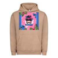 Pigment Burro ohana stitch messy bun Urban Hoodie - Zillion Design Studio