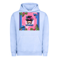 Pigment Grape Ice ohana stitch messy bun Urban Hoodie - Zillion Design Studio