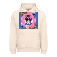 Sandshell ohana stitch messy bun Urban Hoodie - Zillion Design Studio