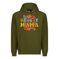 Army Green groovy mama Premium Hoodie - Zillion Design Studio