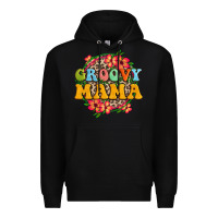 Black groovy mama Premium Hoodie - Zillion Design Studio