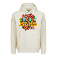 Oatmeal Heather groovy mama Premium Hoodie - Zillion Design Studio