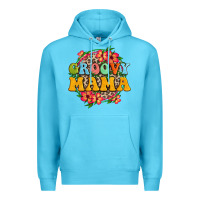 Ocean Blue groovy mama Premium Hoodie - Zillion Design Studio