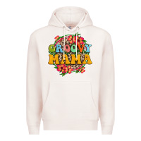 Pale Pink groovy mama Premium Hoodie - Zillion Design Studio