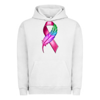 Pigment Lunar Rock Breast Cancer Ribbon with Feather Urban Hoodie - texasbilliewilder