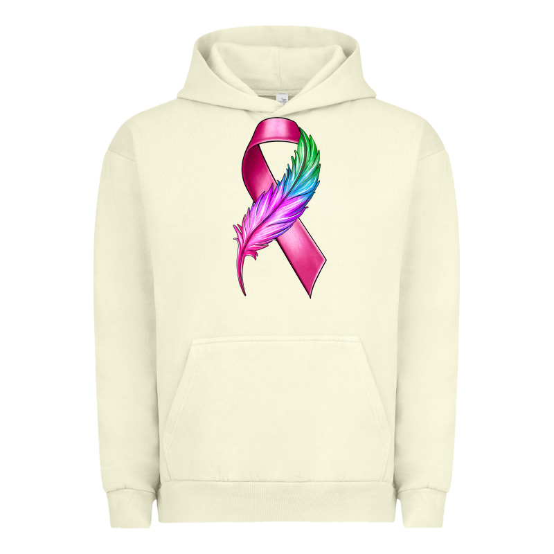 Breast Cancer Ribbon With Feather Urban Hoodie by texasbilliewilder | Teevron