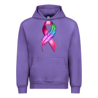 Tulip Breast Cancer Ribbon with Feather Urban Hoodie - texasbilliewilder