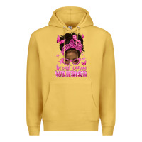 Antique Gold afro messy bun breast cancer warrior Premium Hoodie - texasbilliewilder
