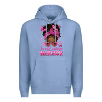 Colony Blue afro messy bun breast cancer warrior Premium Hoodie - texasbilliewilder