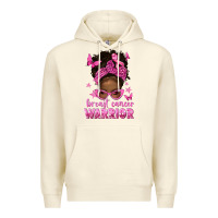 Sandshell afro messy bun breast cancer warrior Premium Hoodie - texasbilliewilder