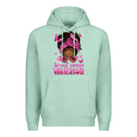 Seafoam afro messy bun breast cancer warrior Premium Hoodie - texasbilliewilder