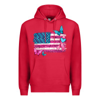 Cardinal American flag breast cancer with ribbon Premium Hoodie - texasbilliewilder