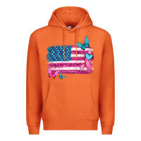 Carrot American flag breast cancer with ribbon Premium Hoodie - texasbilliewilder