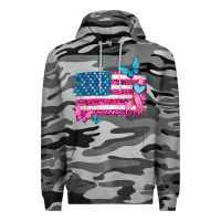 Slate Camo American flag breast cancer with ribbon Premium Hoodie - texasbilliewilder