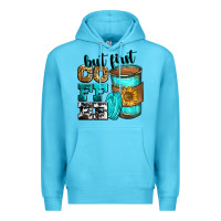Ocean Blue but first coffee Premium Hoodie - Zillion Design Studio