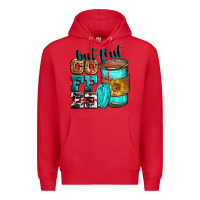 Red but first coffee Premium Hoodie - Zillion Design Studio