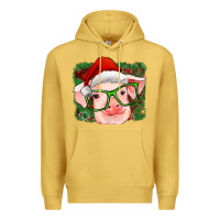 Antique Gold christmas pig Premium Hoodie - RanaPortraitStore