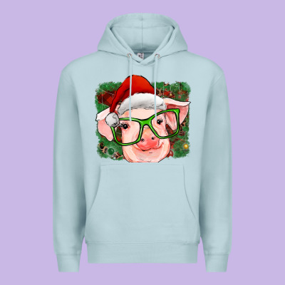 Christmas Pig Premium Hoodie Designed By Ranaportraitstore