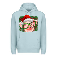 Blue Mist christmas pig Premium Hoodie - RanaPortraitStore