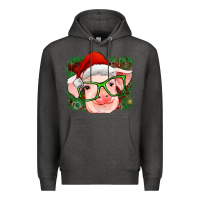 Charcoal Heather christmas pig Premium Hoodie - RanaPortraitStore