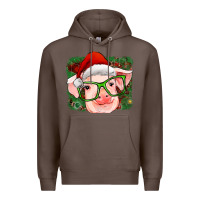 Coffee christmas pig Premium Hoodie - RanaPortraitStore
