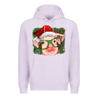 Lilac christmas pig Premium Hoodie - RanaPortraitStore
