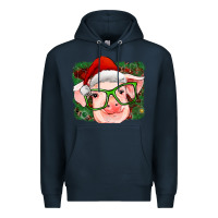 Navy christmas pig Premium Hoodie - RanaPortraitStore