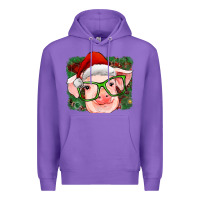 Purple christmas pig Premium Hoodie - RanaPortraitStore