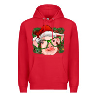 Red christmas pig Premium Hoodie - RanaPortraitStore